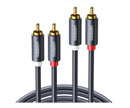 Kabel i złączka UGREEN Przewód 2RCA Cinch do 2RCA Cinch 1.5m czarny